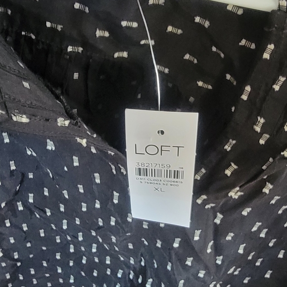 LOFT Black and White Dotted Blouse - Picture 3 of 5